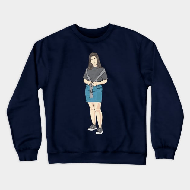 Short Skirt Denim Crewneck Sweatshirt by crissbahari